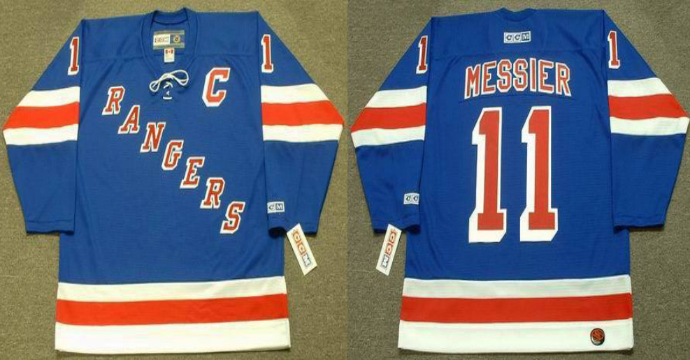 2019 Men New York Rangers 11 Messier blue style #3 CCM NHL jerseys->new york rangers->NHL Jersey